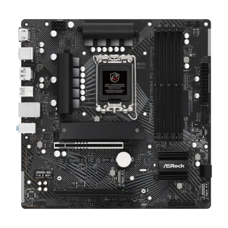 ASRock B760M PG Lightning DDR5 14th, 13th and 12th Gen Micro ATX Motherboard